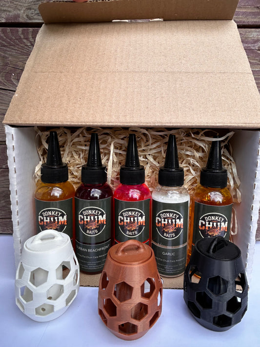 Honey Pot Chum Carp Attractor Box Set - 5-Flavours + Honey pot feeders